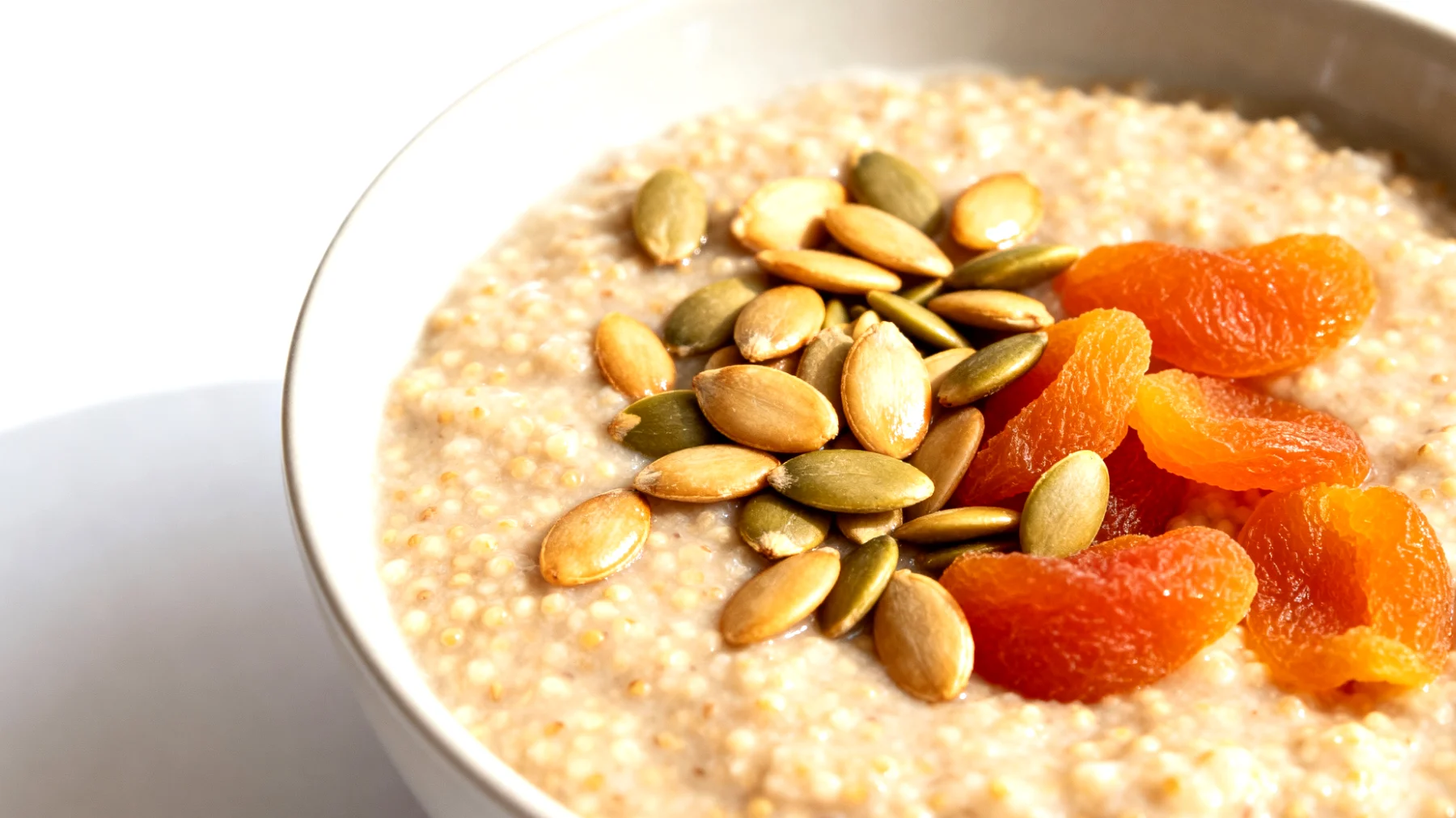 Amaranth-Porridge mit Kürbiskernen und Aprikosen"
