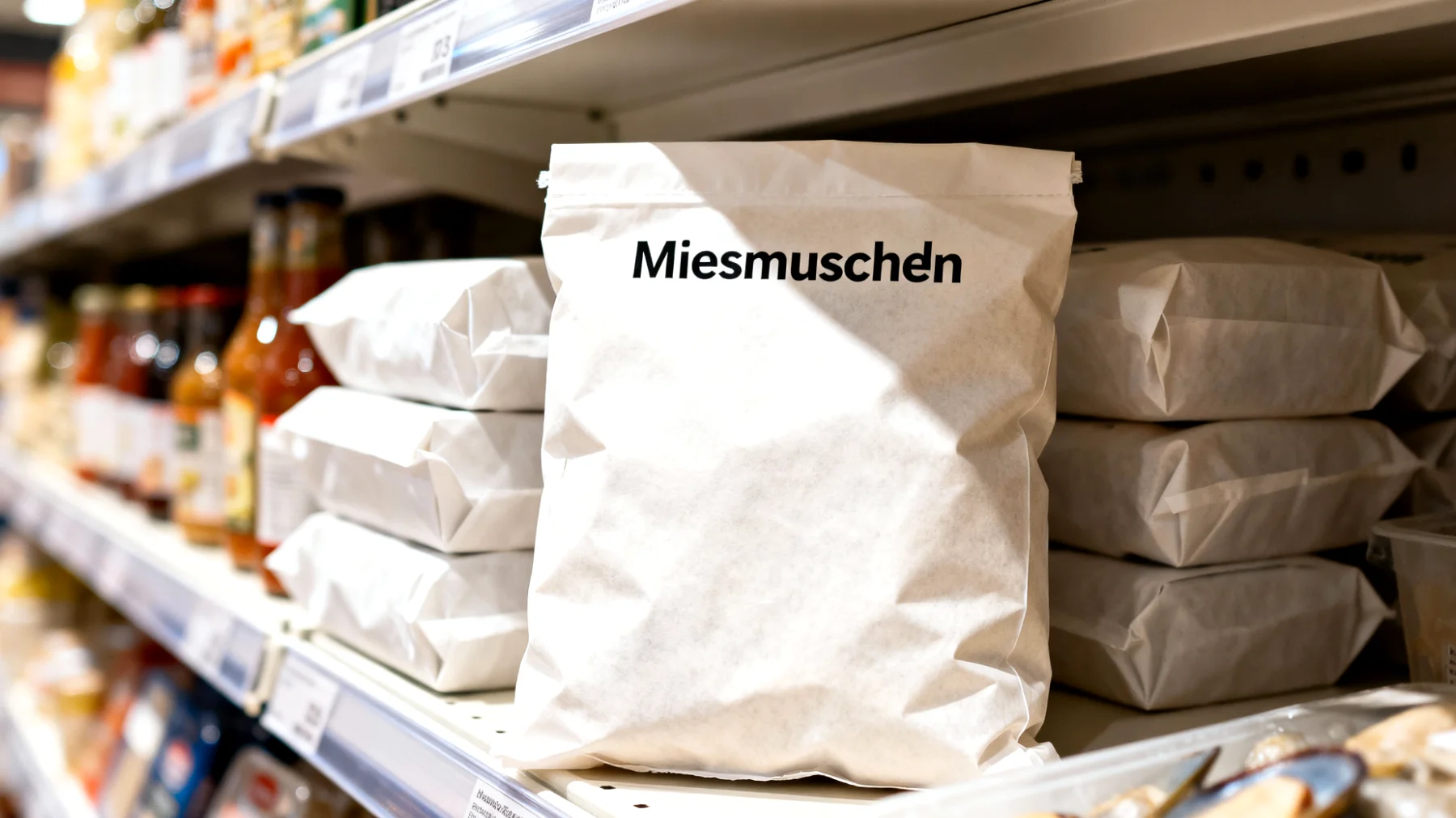 Verpackte Miesmuscheln"