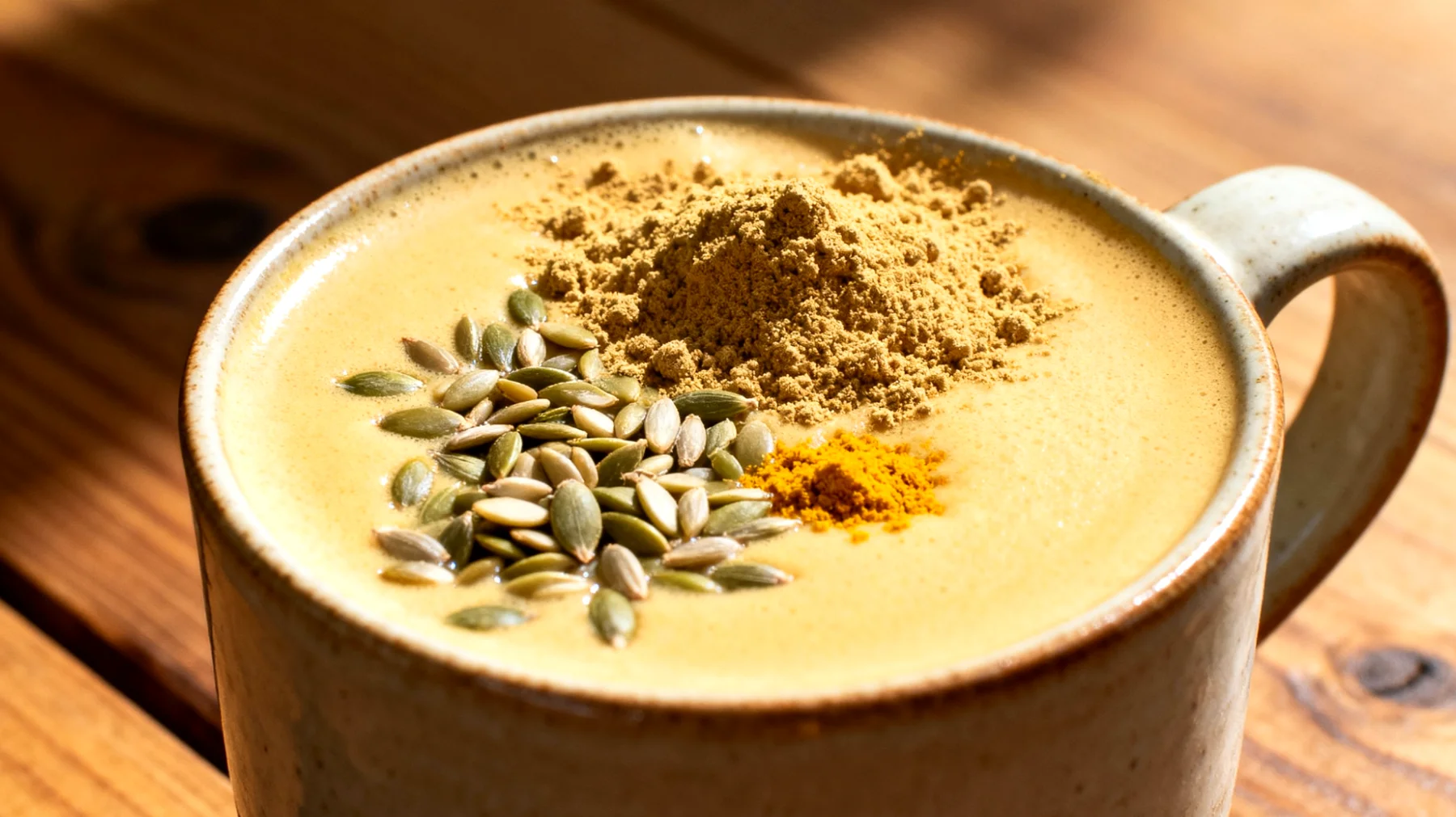 Ashwagandha-Latte mit Hanfsamen und Kurkuma"